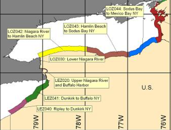 Forecast zones for the NWS Buffalo Forecast Office
